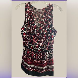 Calvin Klein Black and Red Patterned Tank Top